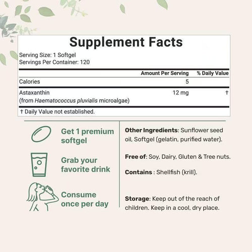 Astaxanthin Softgels 120 Capsules
